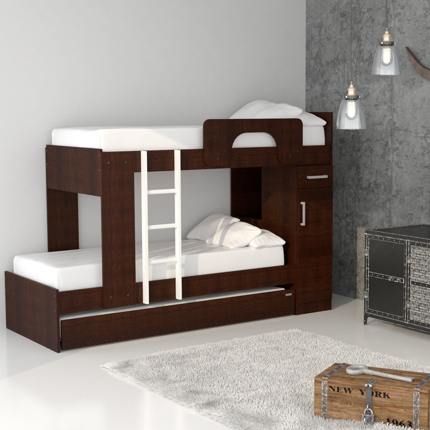 Cama Cucheta Gabinete 1 Plaza Katia Wengue Squad - Imagen 3